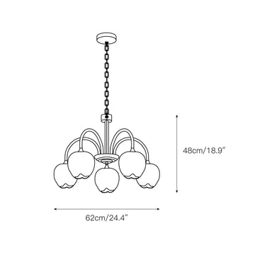 Tulip Matcha Chandelier – detail 3 — Dimension drawings 1