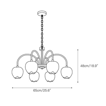 Tulip Matcha Chandelier – detail 4 — Dimension drawings 2
