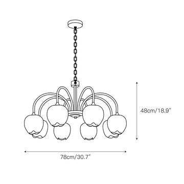 Tulip Matcha Chandelier – detail 5 — Dimension drawings 3