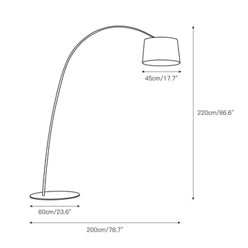 Willow Arc Floor Lamp – detail 3 — Dimension drawings 1