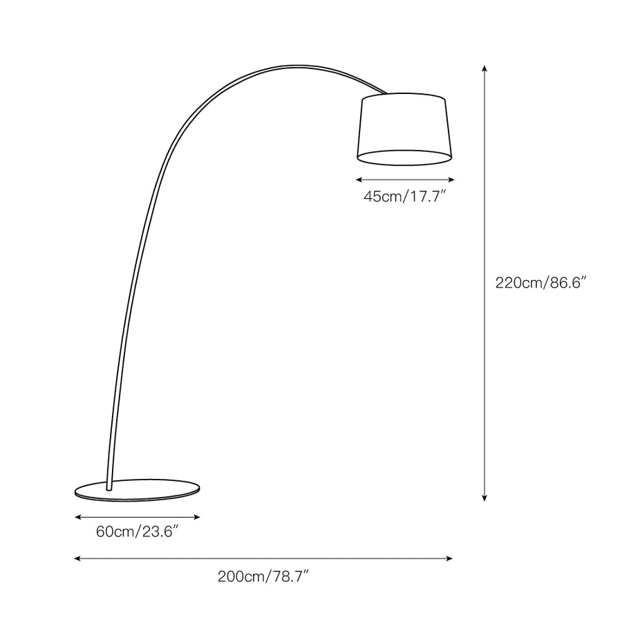 Willow Arc Floor Lamp – detail 3 — Dimension drawings 1
