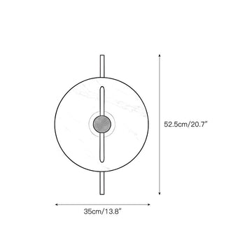 Twin Disc Marble Wall Lamp – detail 3 — Dimension drawings 1