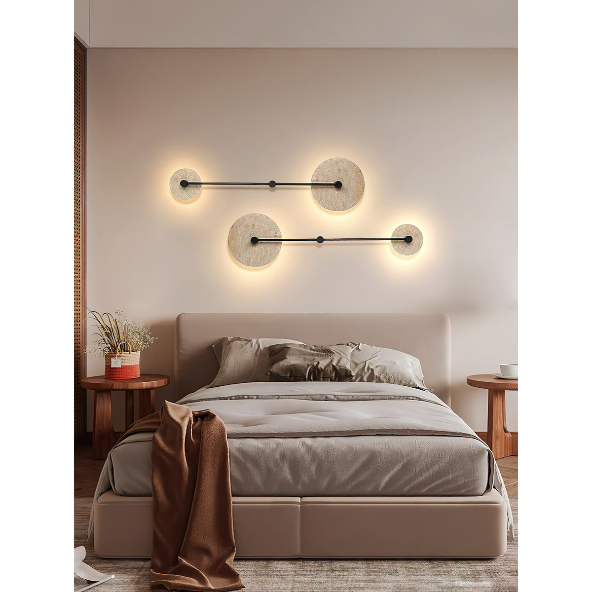 Twin Disc Travertine Wall Lamp – detail 8