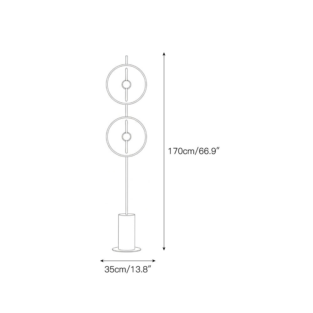 Twin Disc Wood Floor Lamp – detail 3