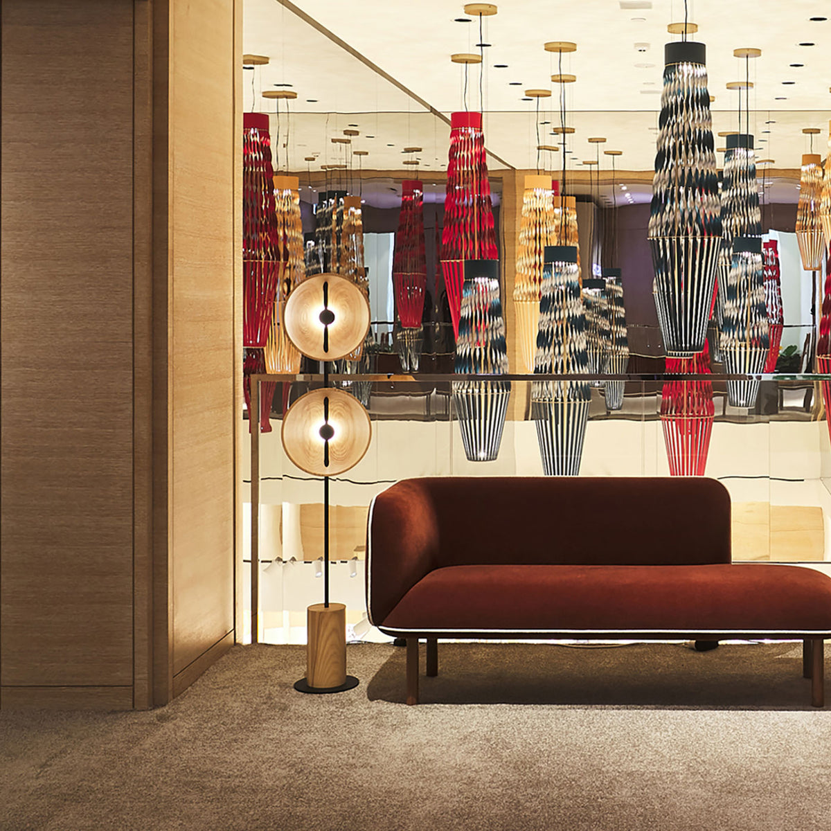 Twin Disc Wood Floor Lamp – detail 7