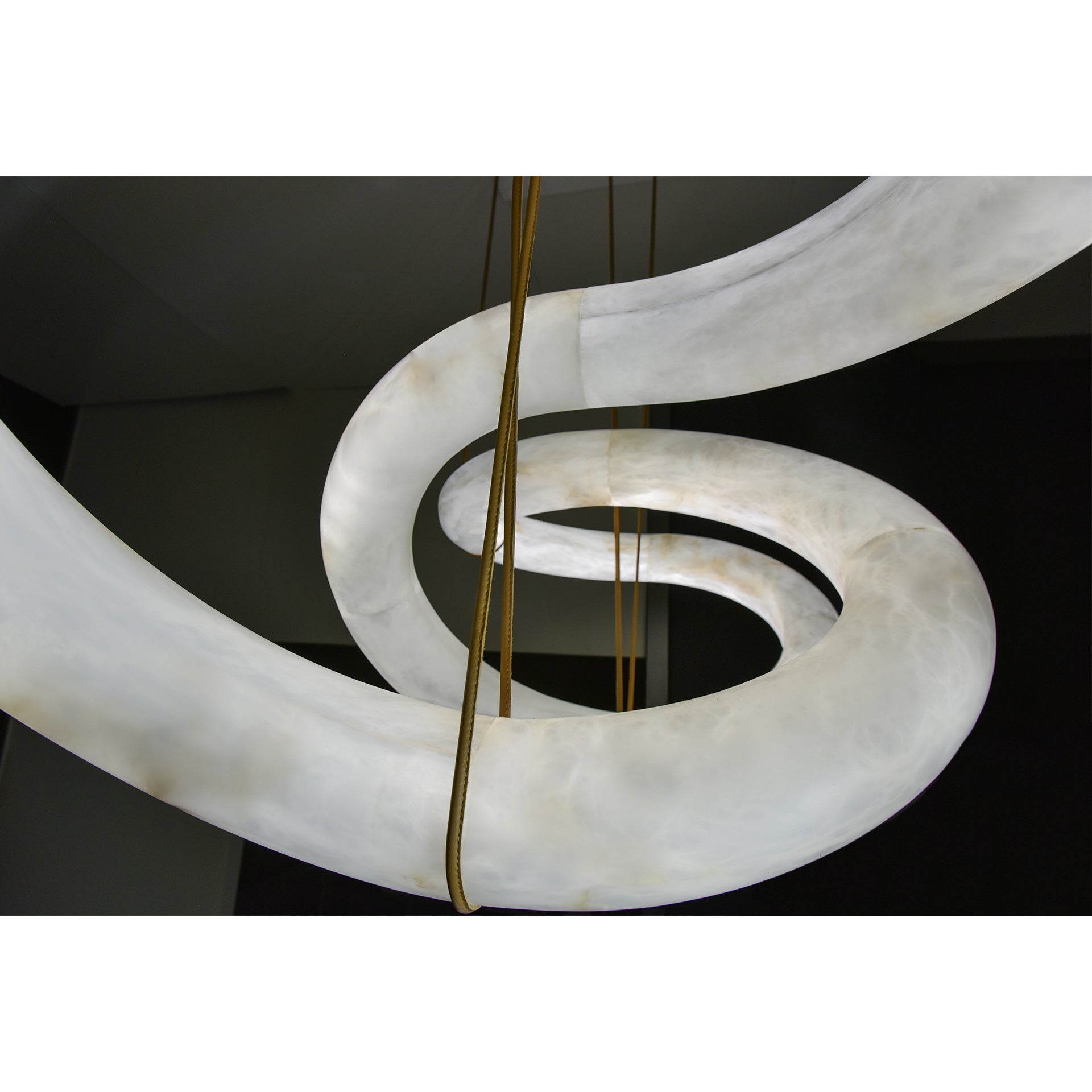 Twisted Ring Alabaster Chandelier