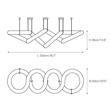 Twisted Ring Alabaster Chandelier – detail 7 — Dimension drawings 3