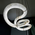 Load image into Gallery viewer, Twisted Ring Alabaster Chandelier
