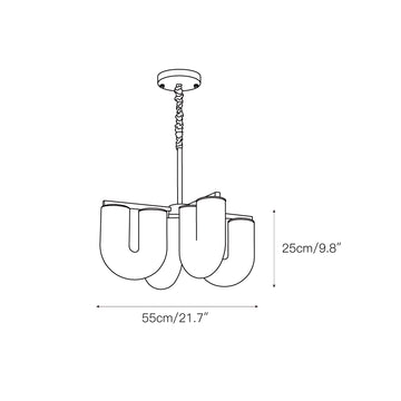 U Shaped Chandelier – detail 3 — Dimension drawings 1