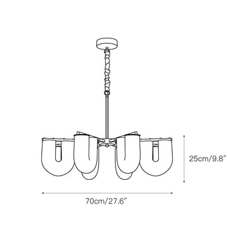 U Shaped Chandelier – detail 4 — Dimension drawings 2