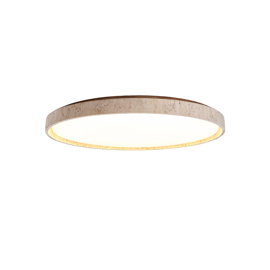 Ultra-thin Round Travertine Ceiling Lamp