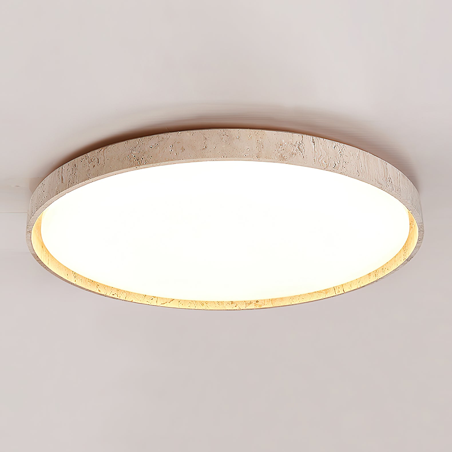Ultra-thin Round Travertine Ceiling Lamp