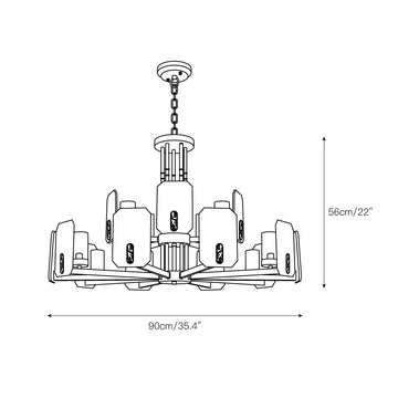 Upton Alabaster Chandelier – detail 5 — Dimension drawings 3