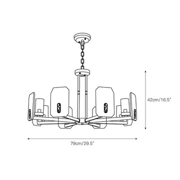 Upton Alabaster Chandelier – detail 4 — Dimension drawings 2