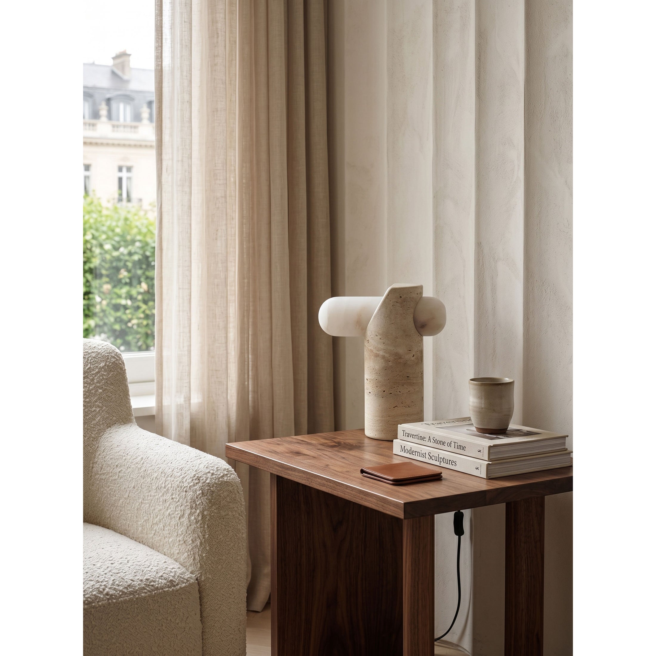 VIA Travertine Table Lamp