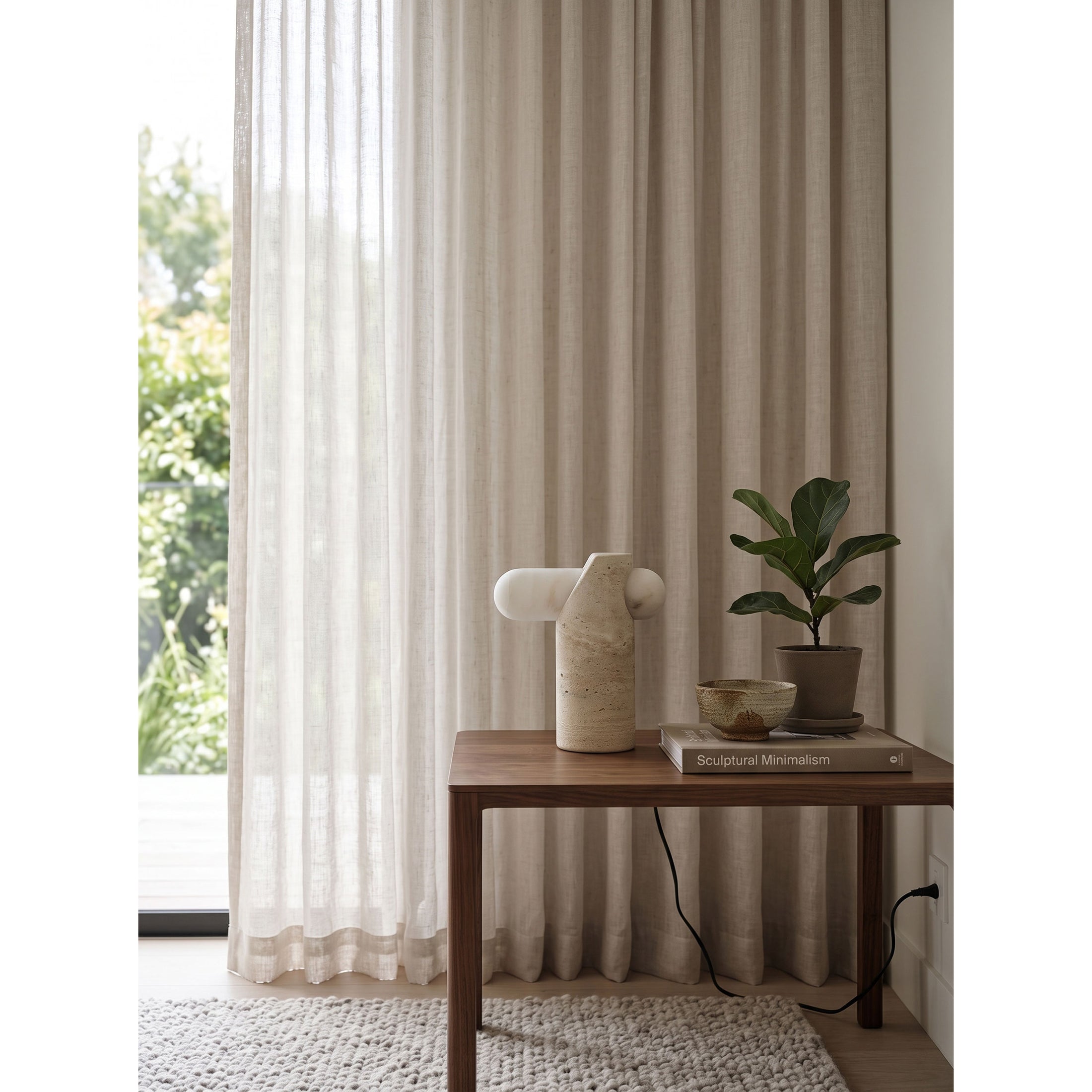 VIA Travertine Table Lamp