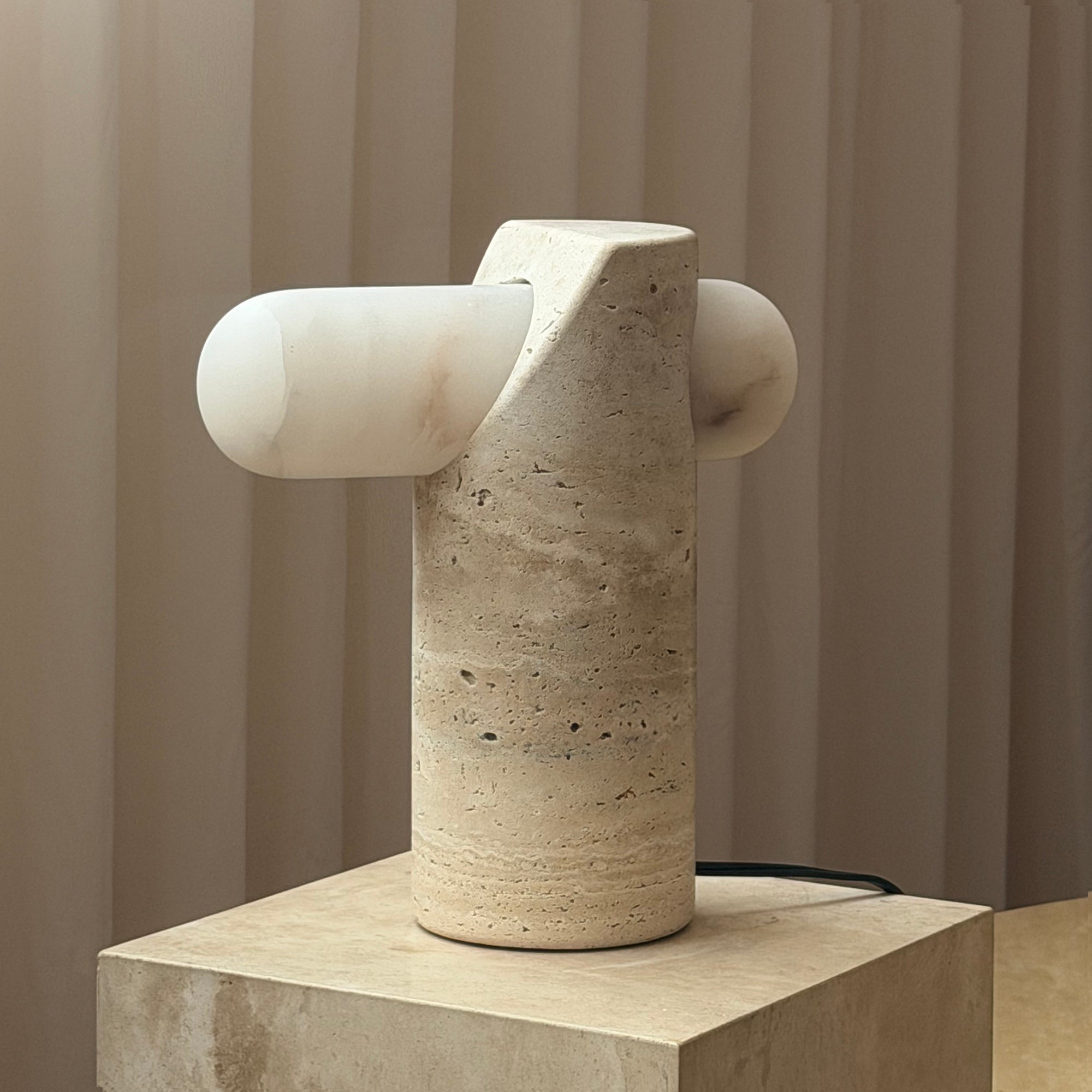 VIA Travertine Table Lamp