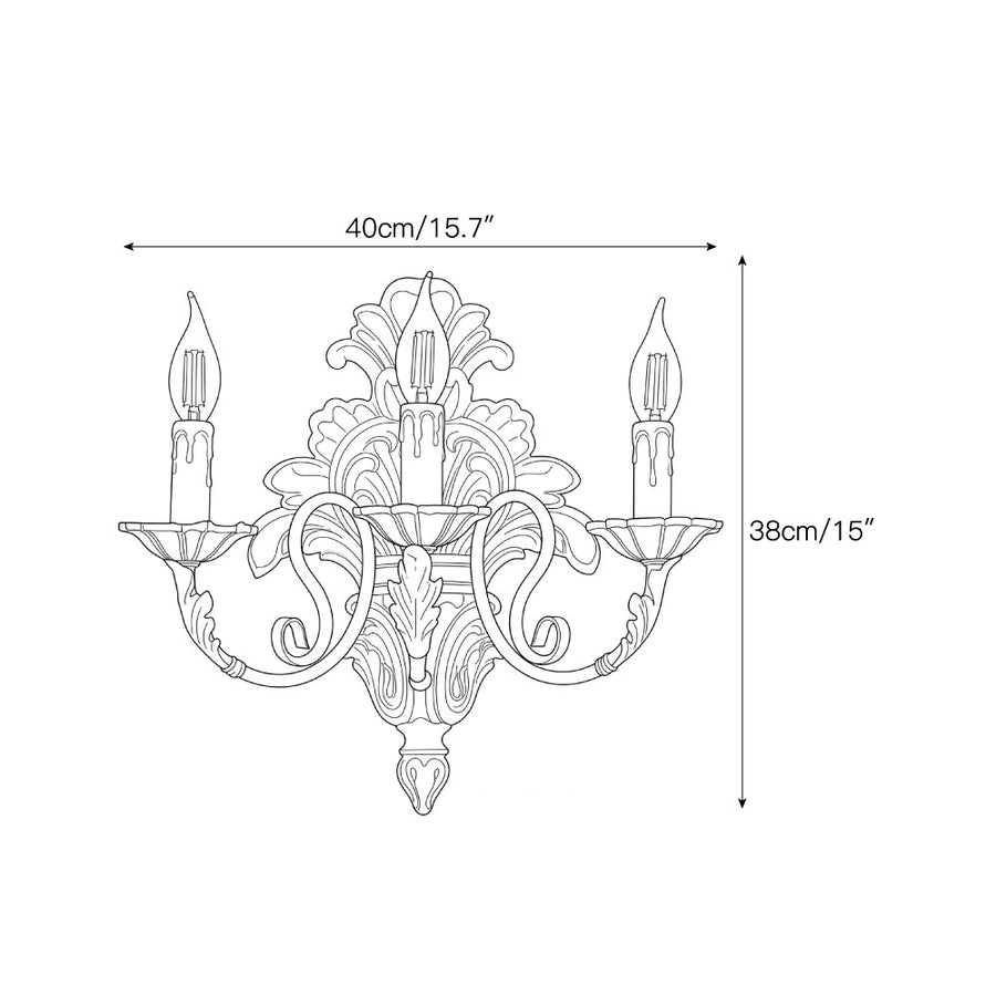 Valencia Candle Wall Sconce – detail 4 — Dimension drawings 2