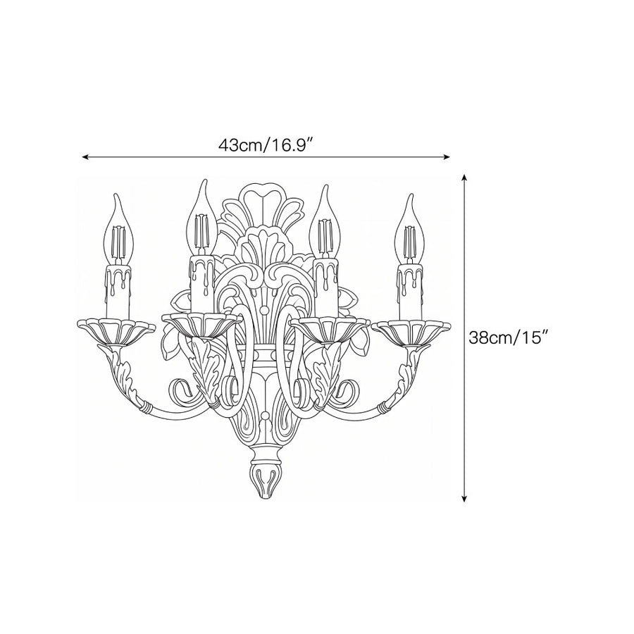 Valencia Candle Wall Sconce – detail 5 — Dimension drawings 3