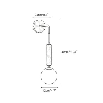 Valenes Wall Lamp – detail 3 — Dimension drawings 1