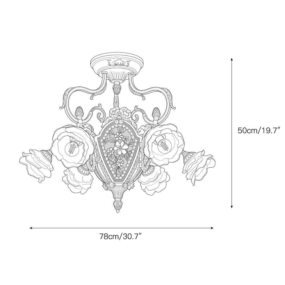 Gilded Age Medallion Semi-Flush Mount