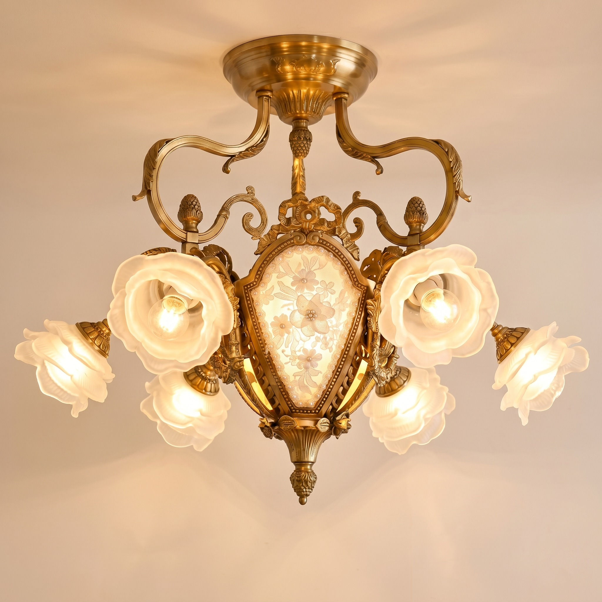 Gilded Age Medallion Semi-Flush Mount