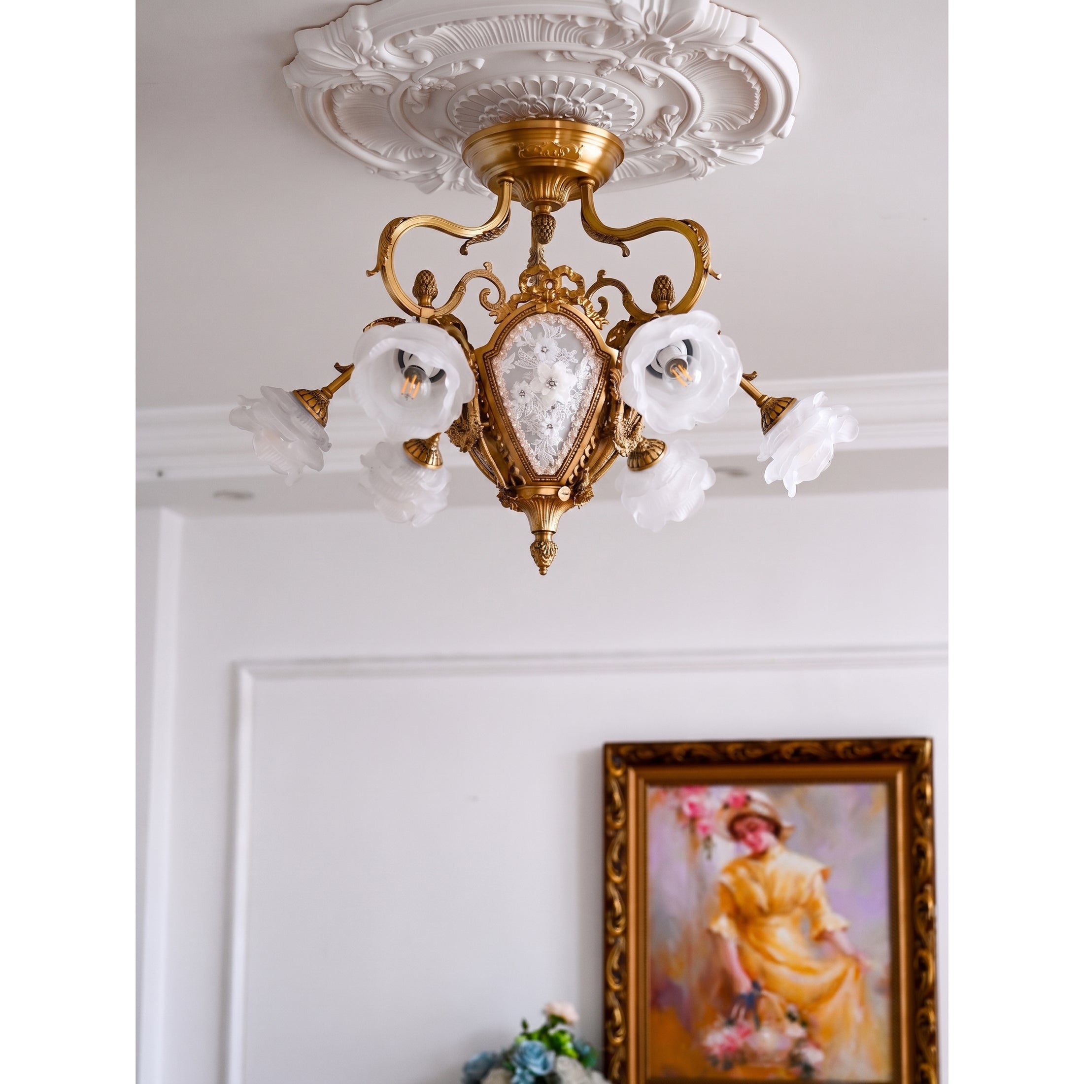 Gilded Age Medallion Semi-Flush Mount