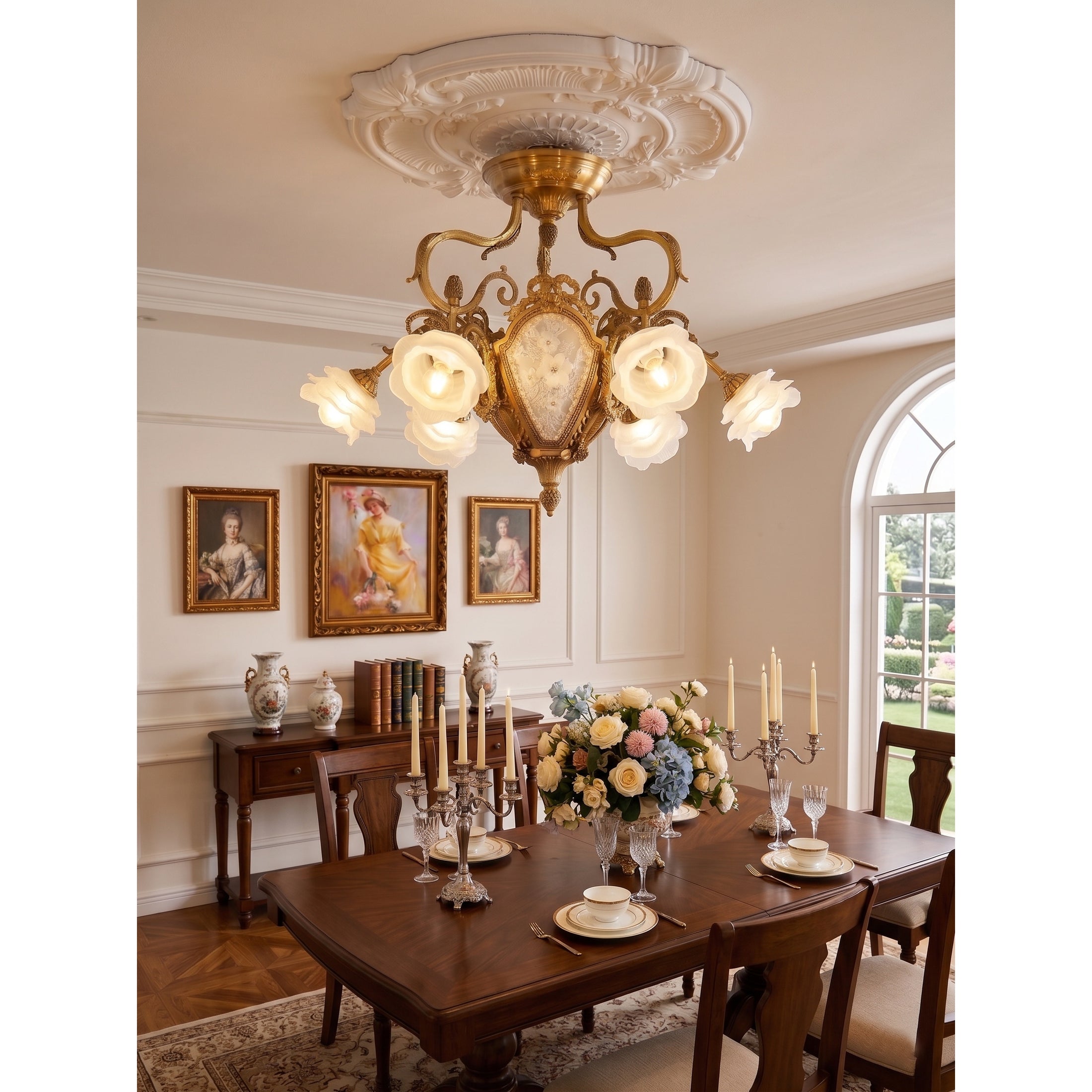 Gilded Age Medallion Semi-Flush Mount