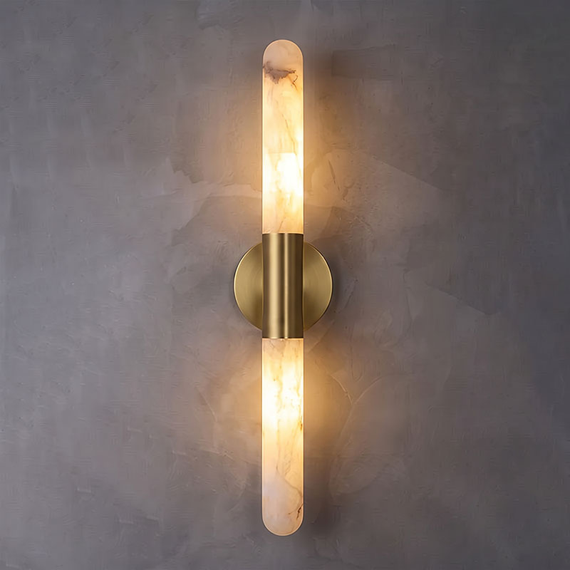 Velin Alabaster Tube Wall Sconce