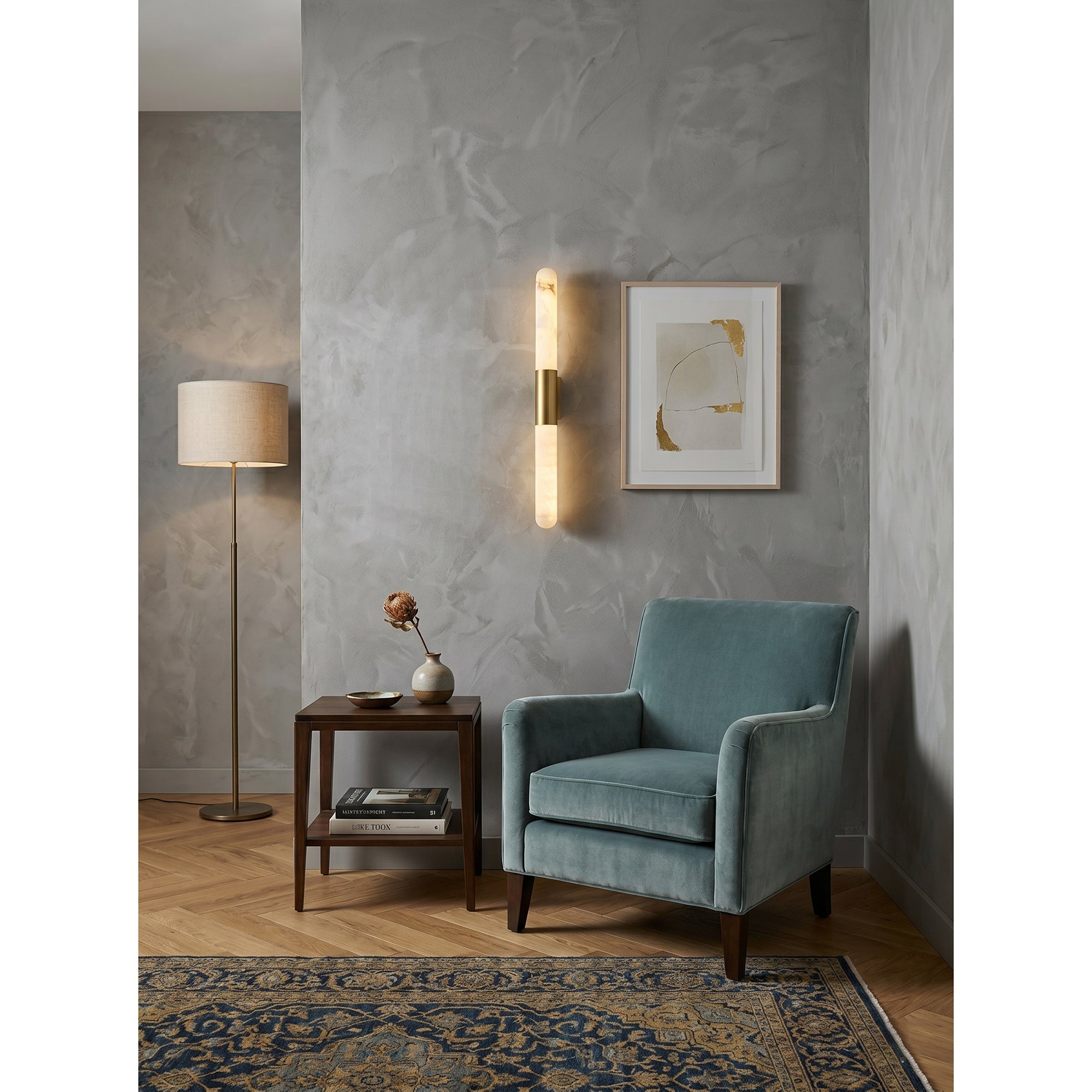Velin Alabaster Tube Wall Sconce