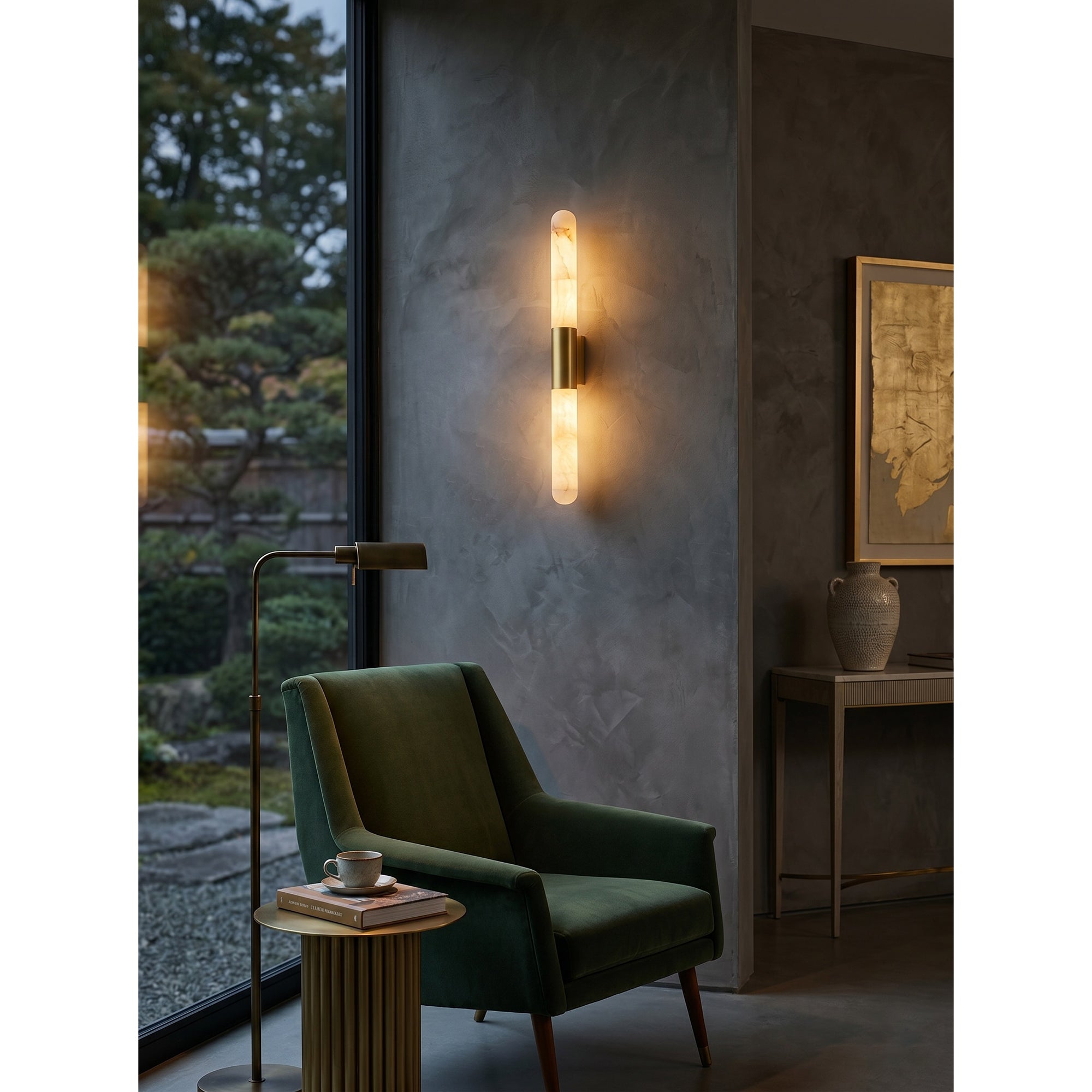 Velin Alabaster Tube Wall Sconce