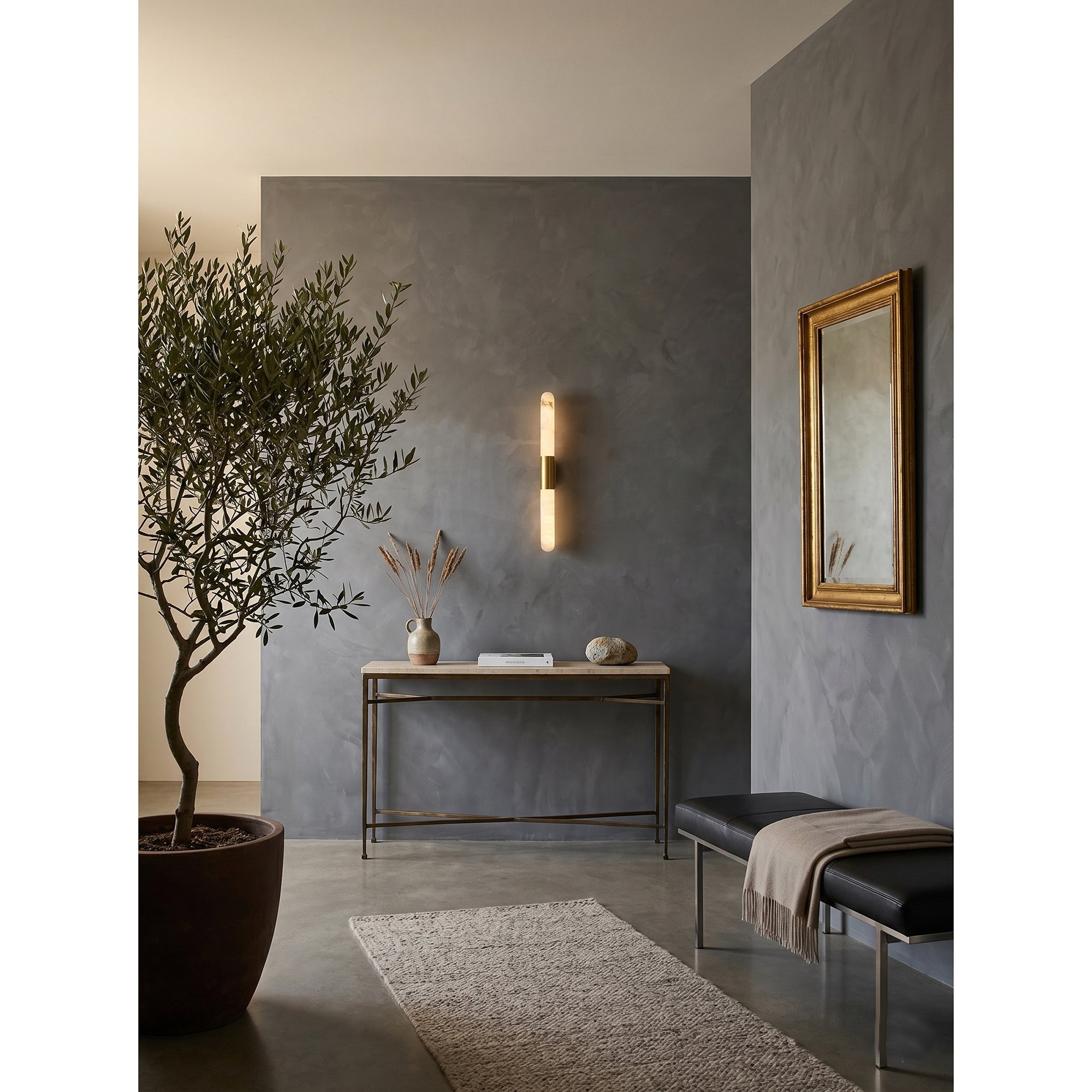 Velin Alabaster Tube Wall Sconce