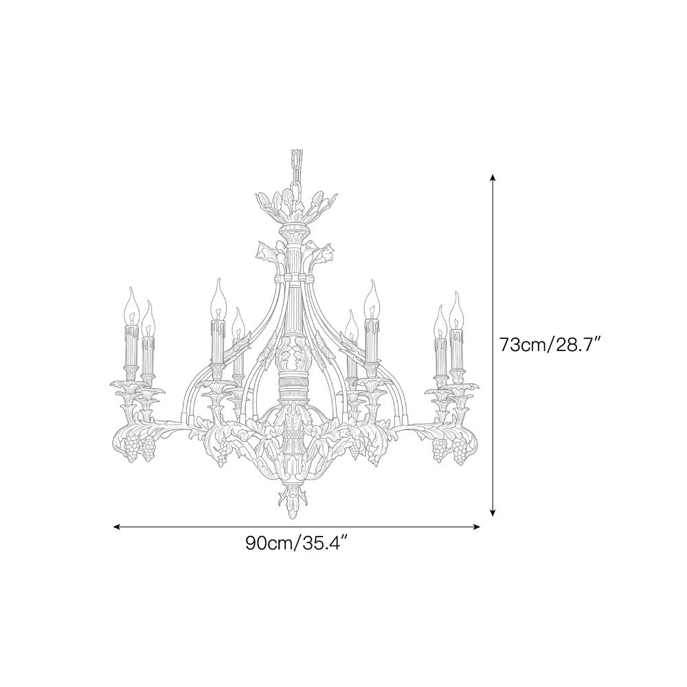 Lampadario Vendome in ottone