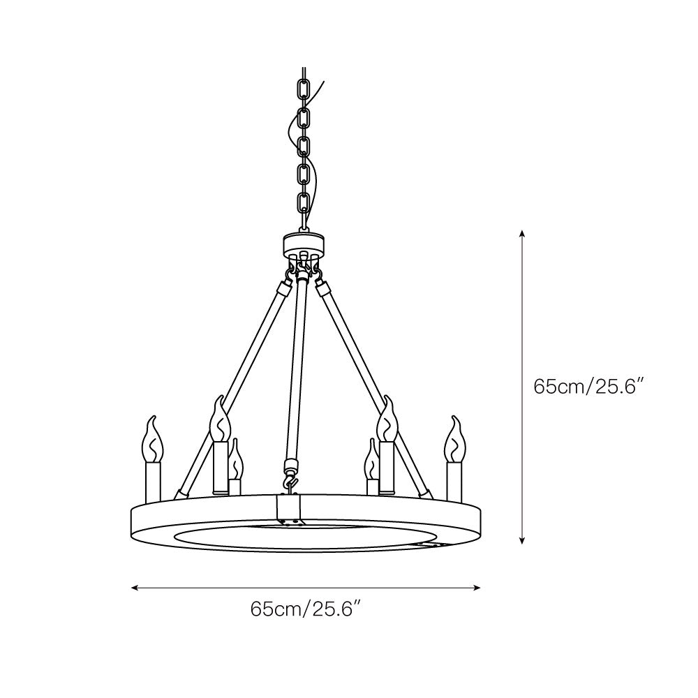 Venezia Wood Wheel Chandelier