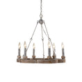 Load image into Gallery viewer, Venezia Wood Wheel Chandelier
