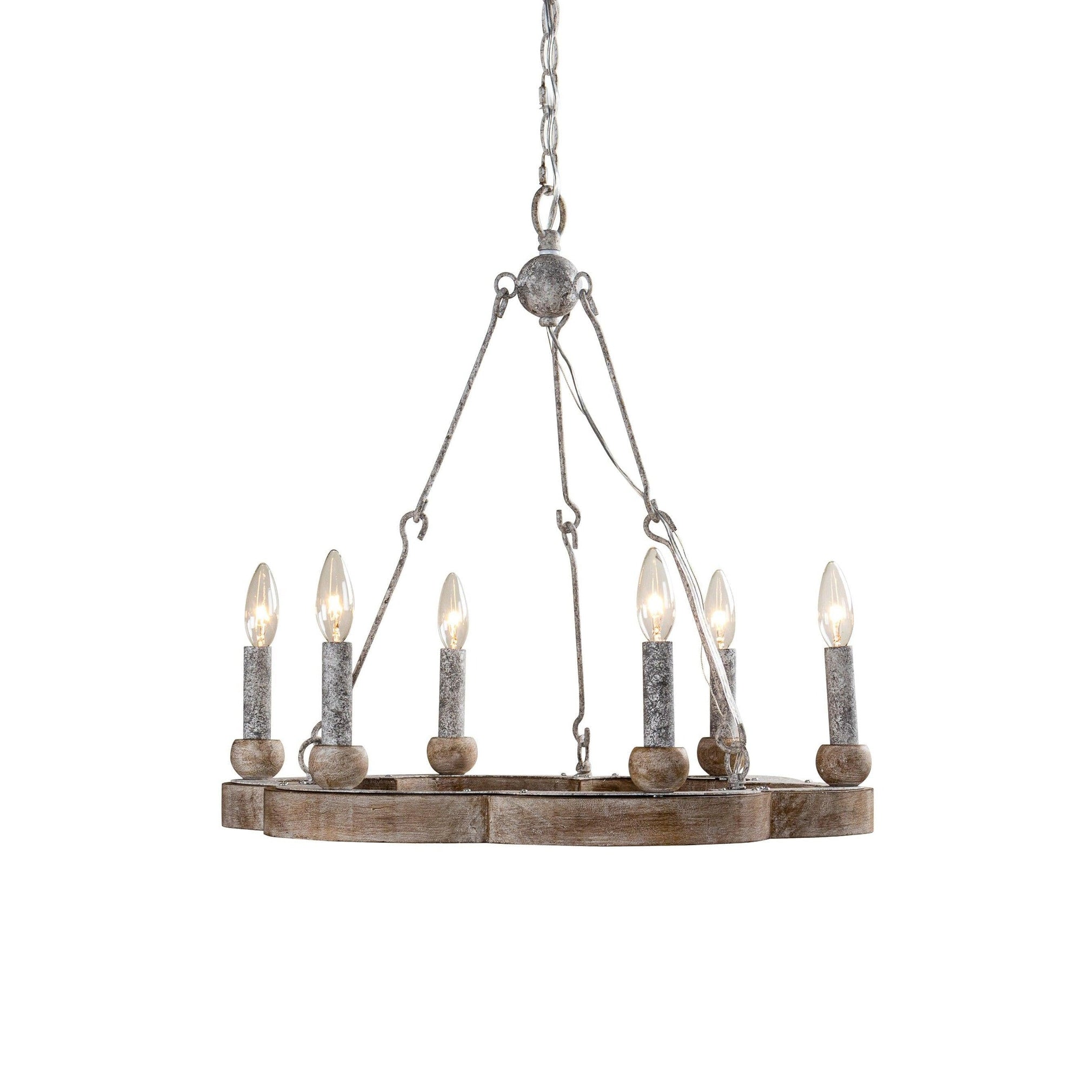 Venezia Wood Wheel Chandelier