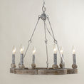 Load image into Gallery viewer, Venezia Wood Wheel Chandelier
