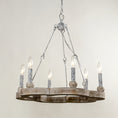 Load image into Gallery viewer, Venezia Wood Wheel Chandelier
