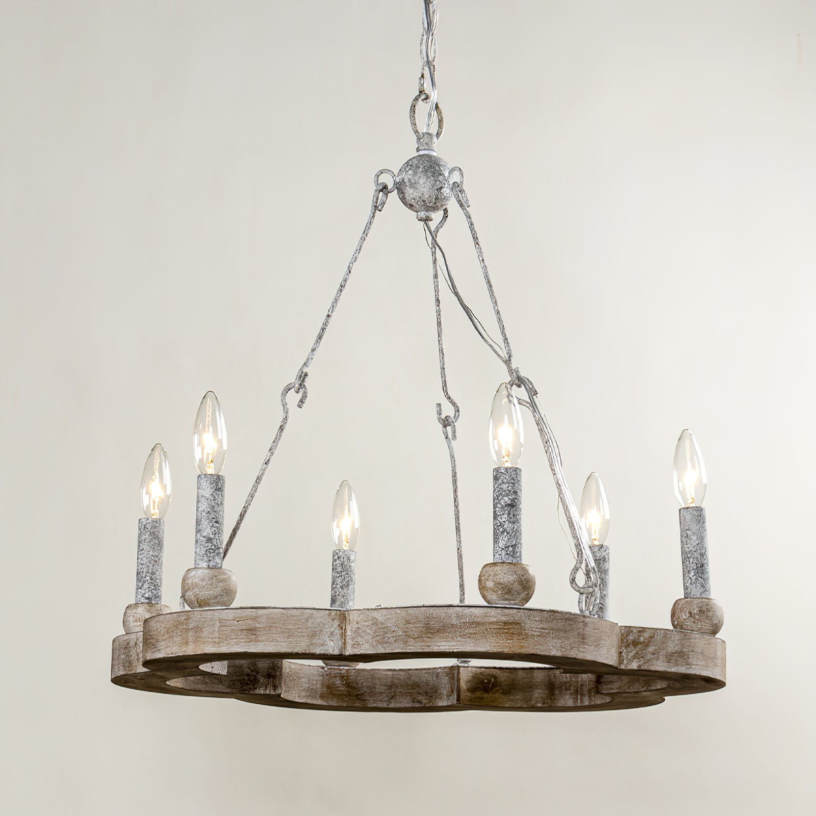 Venezia Wood Wheel Chandelier