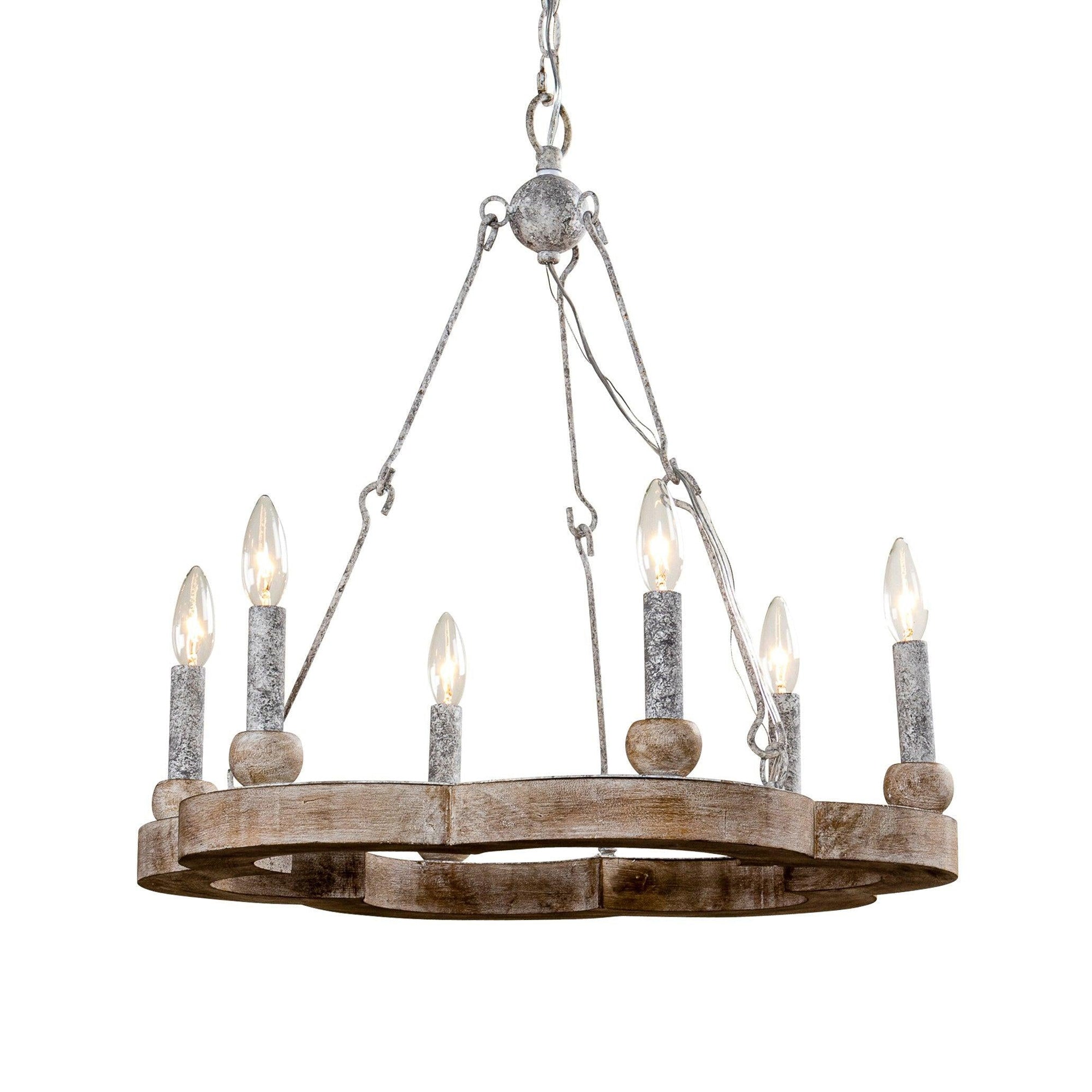 Venezia Wood Wheel Chandelier