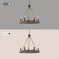 Load image into Gallery viewer, Venezia Wood Wheel Chandelier
