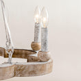 Load image into Gallery viewer, Venezia Wood Wheel Chandelier
