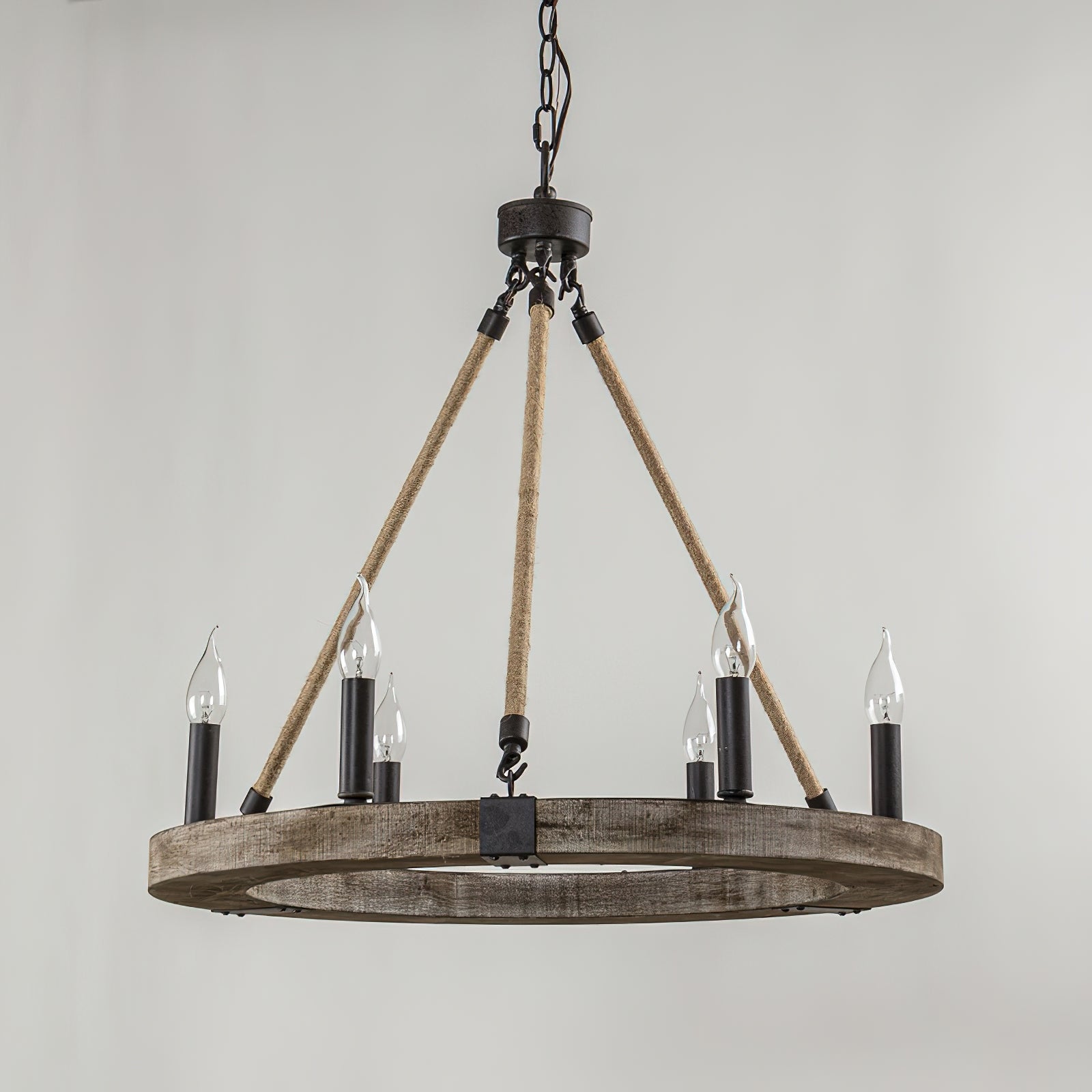 Venezia Wood Wheel Chandelier