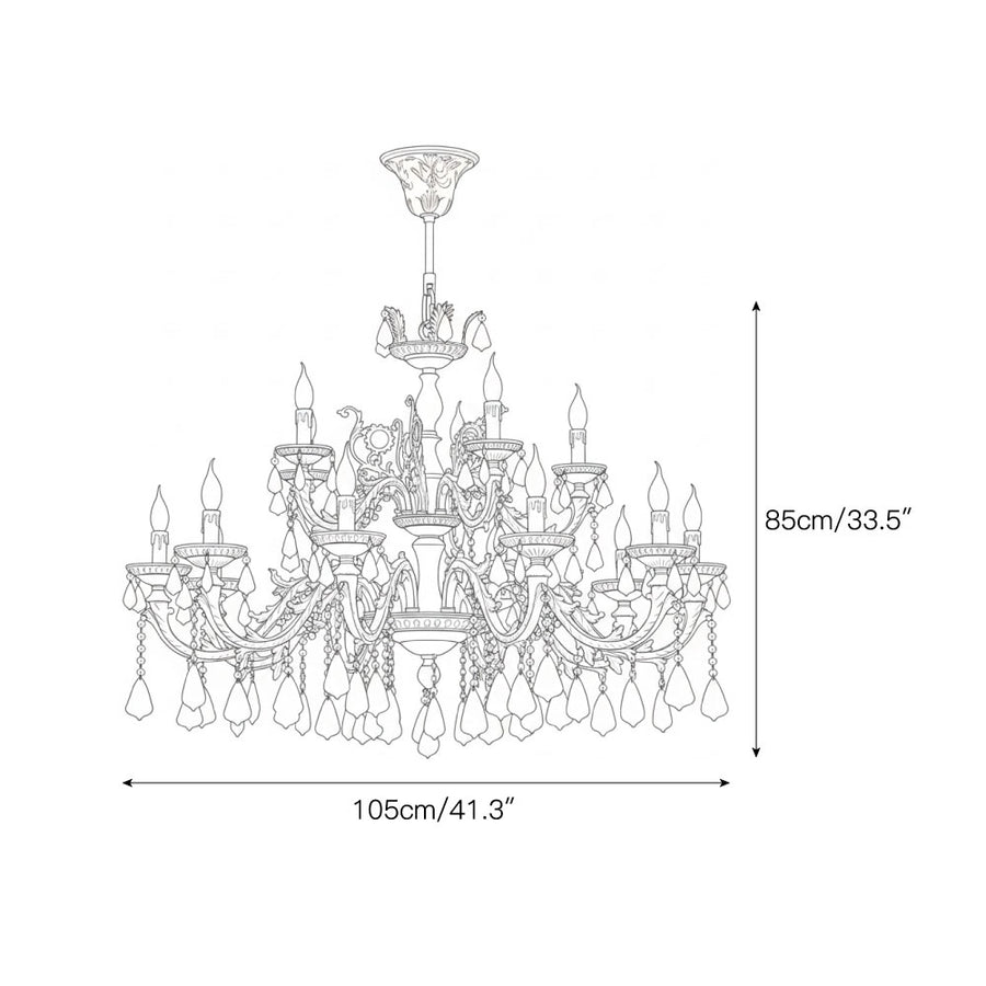 Versailles Crystal Chandelier – detail 5 — Dimension drawings 3