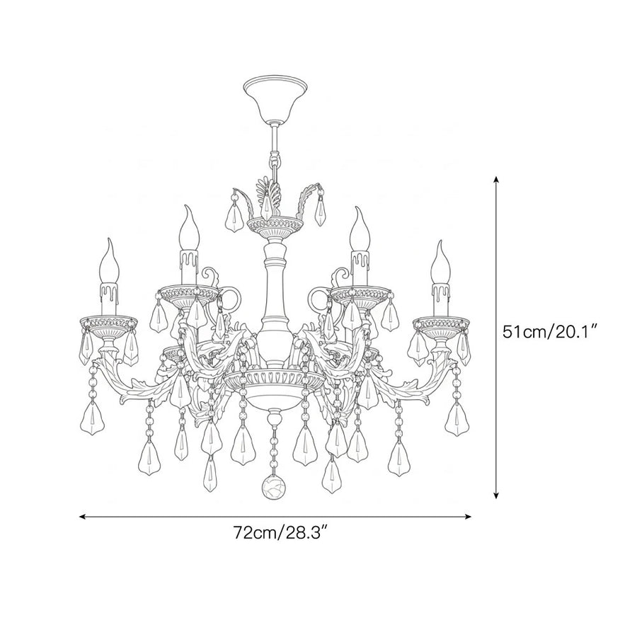 Versailles Crystal Chandelier – detail 3 — Dimension drawings 1