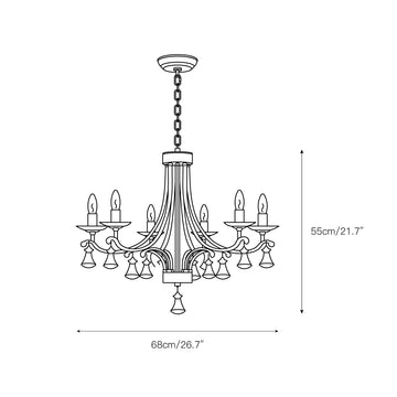 Vesca Chandelier – detail 4 — Dimension drawings 2