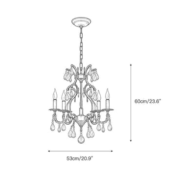 Vesper Crystal Chandelier – detail 3 — Dimension drawings 1