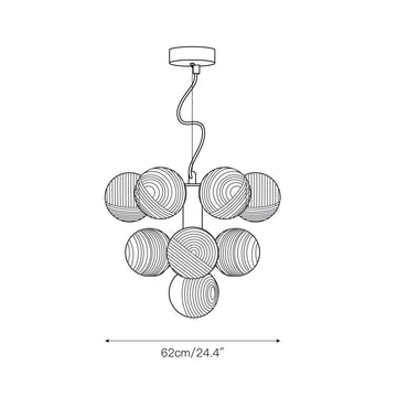 Vine 10-light Chandelier – detail 3 — Dimension drawings 1