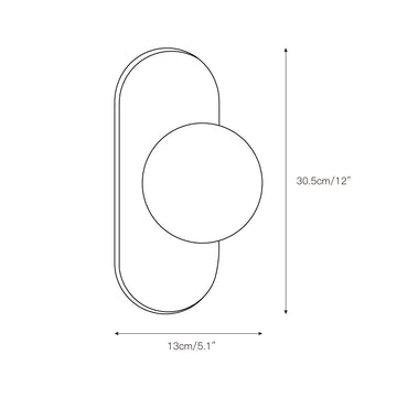 Viola Oval Wall Lamp – detail 3 — Dimension drawings 1