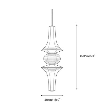 Washi Paper E Pendant Lamp – detail 5 — Dimension drawings 3